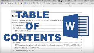 How to make a table of contents in word [upl. by Zenda532]