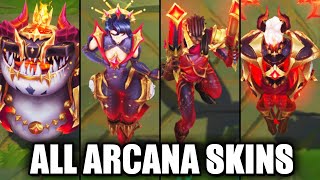 All New Arcana Skins Spotlight  Lucian Camille Xerath Tahm Kench League of Legends [upl. by Vod]