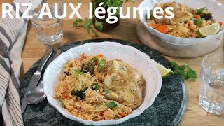 Riz au poulet légumes et lait de coco délicieuse recette simple et rapide [upl. by Sipple900]