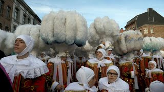 Belgiums Binche carnival kicks off with flying oranges  AFP [upl. by Atiker]