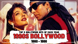 Top 5 Bollywood Hits Of Each Year 1990  1999 [upl. by Ardnoel516]