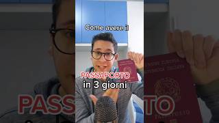 Come avere il passaporto in 3 giorni shorts short passaporto fare il passaporto in poco tempo [upl. by Wiggins12]