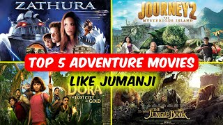 5 Movies like Jumanji  Top 5 Jungle Adventure Movies in Hindi  top5 jumanji adventuremovies [upl. by Reece237]