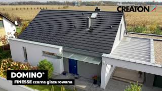 🏠 Realizacja  Płaska dachówka ceramiczna CREATON DOMINO FINESSE czarna glazurowana [upl. by Adnilema]