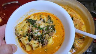 Creamy Tortellini Soup EASY [upl. by Attennyl63]