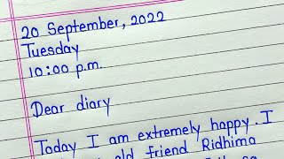 How to write diary writing 2024  Diary entry on meeting an old friend [upl. by Ellehcor]