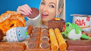 ASMR CHOCOLATE DESSERT CAKE DONUT MILKA OREO CANDY BARS MUKBANG 초콜릿 디저트 먹방 [upl. by Quarta]