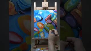 Colour full stones oilpainting stones art fyp reels [upl. by Ahseret]