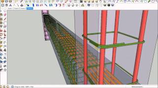 Concrete beam steel stirrups using sketchup [upl. by Yhtimit]