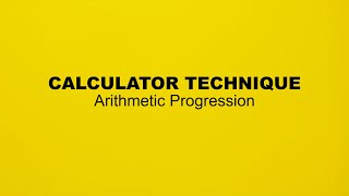 Calculator Technique of Arithmetic Progression using Canon F789SGA [upl. by Ennylcaj]