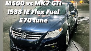 M500 CC vs MK7 GTI Shuenk Is38 IE Flex Fuel E70 tune [upl. by Aratal35]