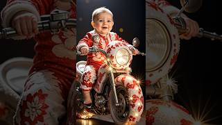 Adorable Cute Chubby Baby Fashion Show with Motorcycle baby kidzfashion youtubeshorts cute [upl. by Melise585]