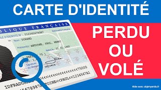 Carte didentité perdue ou volée  que faire [upl. by Lledal946]