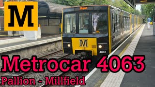 Tyne and Wear Metro  Metrocar 4063 Pallion  Millfield [upl. by Chura]