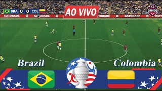 🔴AO VIVO Brasil x Colômbia  Copa América 2024  Partida ao vivo hoje  Simulação de videogame [upl. by Crandell]