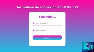 Comment créer facilement un formulaire de connexion en HTML CSS pour les débutants [upl. by Harp377]