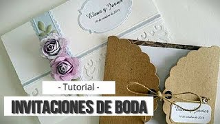 DOS SENCILLAS INVITACIONES DE BODA  TUTORIAL  LLUNA NOVA SCRAP [upl. by Morocco843]