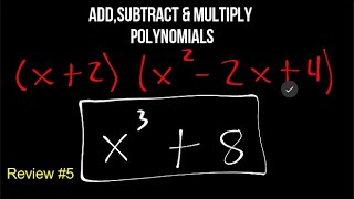 AddSubtractMultiply Polynomials  Free Online Review for Entrance Exam 5 [upl. by Pry]