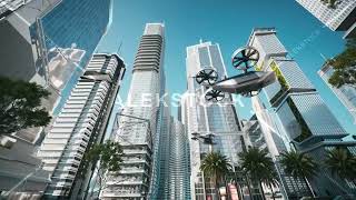 Drone taxi flying in the city [upl. by Nereids]