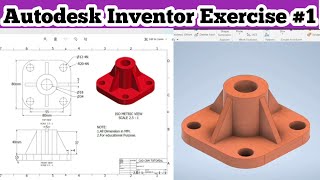 Autodesk Inventor Tutorial Exercise 1  Autodesk Inventor For Beginners [upl. by Ayanet]