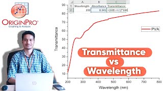 Transmittance Vs Wavelength graph from UV Visible data Simple step to plot Origin Kiran Thakur [upl. by Atiuqrehs]