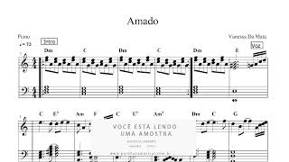 Partitura de Piano Amado  Vanessa Da Mata [upl. by Erle]