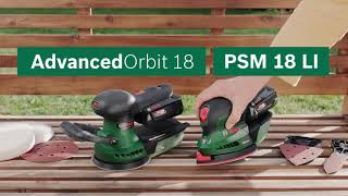 Bosch Cordless Random Orbit Sander AdvancedOrbit18 amp Multi Sander PSM 18 LI [upl. by Yboc]