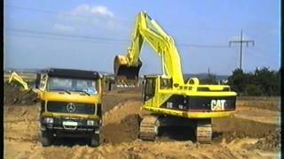 Caterpillar 350 LME Earthworks  F Kirchhoff A81 Engelbergtunnel Leonberg Germany 1995 [upl. by Millan558]