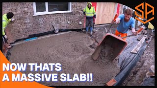 STEP BY STEP CONCRETE SLAB AND INSULATIONBIG EXTENSION BUILD PT 4 [upl. by Ynaittirb]