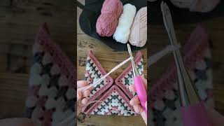 Beginner Crochet Bag Using 3 Granny Squares beginnercrochet crochettutorial [upl. by Nairad]