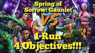 MCOC  Spring of Sorrow Gauntlet  Left Side  4 Objectives  Full Run WRevives [upl. by Garris]