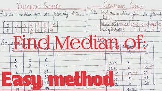 How to calculate Median for grouped dataMedian of discrete amp continuous series median statistics [upl. by Trout]