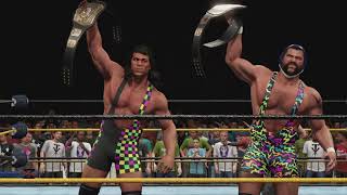 WrestleMania 10 WWF Tag Team Champions The Qubeckers Vs Steiner Brothers Vs Headshrinkers [upl. by Adnert]