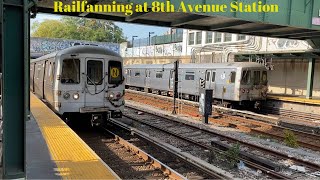 Railfanning At 8th Avenue Station N [upl. by Dlonra]