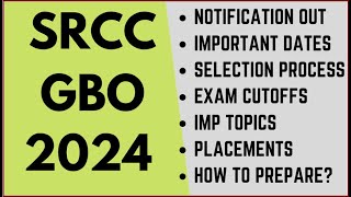 SRCCGBO 2024 notification is out Imp dates Exam pattern Cutoffs Placements  Apply or not [upl. by Leftwich]