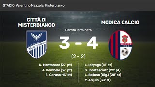 HIGHLIGHTS 5 GIORNATA  ECCELLENZA  GIRONE B CITTA DI MISTERBIANCO 34 MODICA CALCIO [upl. by Nedlog598]