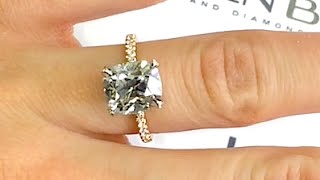 3 carat Antique Cushion Cut Diamond TwoTone Engagement Ring [upl. by Ykcor]