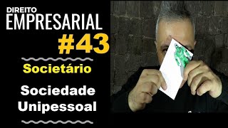 Direito Empresarial  Aula 43  Sociedade Unipessoal [upl. by Uranie]