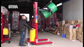 STMA semi electric stacker with barrel tippers [upl. by Somisareg]