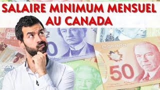 CANADA  SALAIRE MINIMUM MENSUEL en 2023 [upl. by Neelsaj]