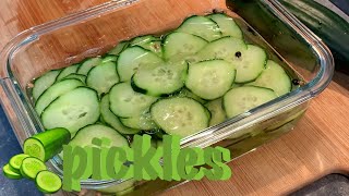 Quick Pickled Cucumber Slices in White Vinegar Brine  Easy 2 Hour Sliced Pickles  Recipe  117 [upl. by Nilyarg563]