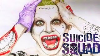 Realistic Drawing The Joker Jared Leto Suicide Squad [upl. by Olim]