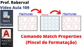 Aula 109  Aplicações do Comando Match Properties Pincel de Formatação no AutoCAD 2021 [upl. by Harleigh]