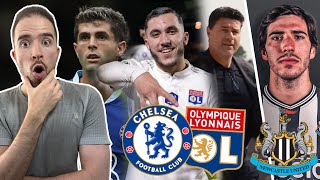 Pulisic To Lyon AND Cherki To Chelsea  Pochettino ARRIVES At Cobham  Newcastle SIGN Tonali [upl. by Aikahs323]