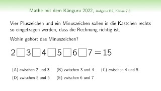 B2 🦘 Känguru 2022 🦘 Klasse 7 und 8 [upl. by Eanom]