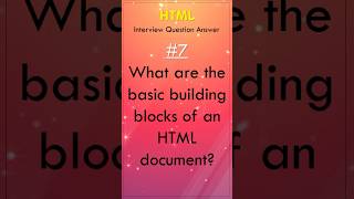 HTML Introduction  What are the basic building blocks of a HTML Document shorts html [upl. by Annaeoj]