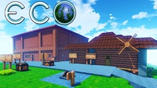 Eco  Huge Tutorial Town w Motor Vehicles Advanced Skills  Lets Play Eco Gameplay Highlights [upl. by Susumu140]