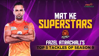 Top 5 tackles of Fazel Atrachali Puneri Paltan in Season 9  Pro Kabaddi [upl. by Raseta]