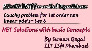 Cauchy problem for non linear pdes of first order with NET JUNE 2017 Solution [upl. by Helm]