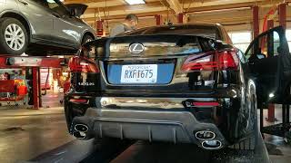 Lexus isf xforce exhaust varex valve open and closed with ppe headers rr racing tuned intake [upl. by Lindholm]